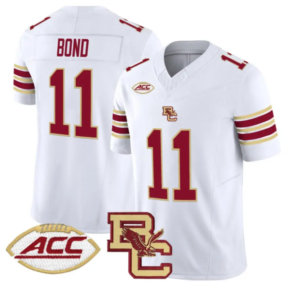 Boston College Eagles #11 Lewis Bond New Balance 2025 White Football Game Jersey