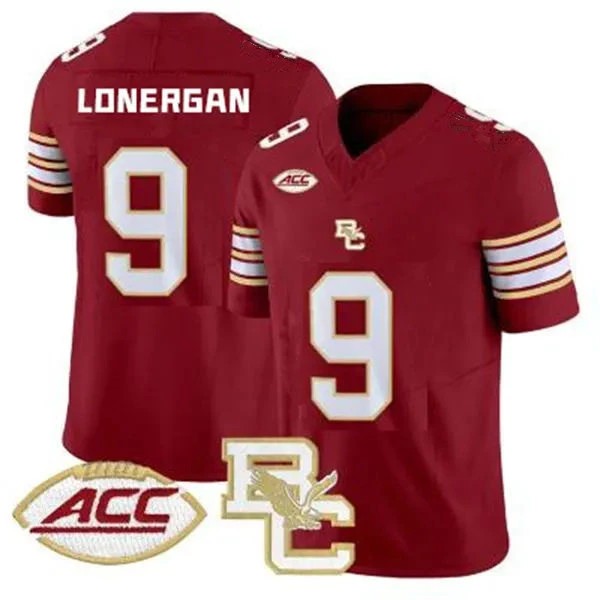 Boston College Eagles #9 Dylan Lonergan New Balance 2025 Maroon Football Game Jersey