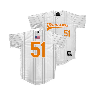 Tennessee Volunteers #51 Jack Jones Nike 2025 White Pinstripe Baseball Game Jersey