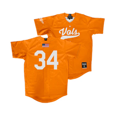 Tennessee Volunteers #34 Brayden Krenzel Nike Orange Vols College Baseball Game Jersey