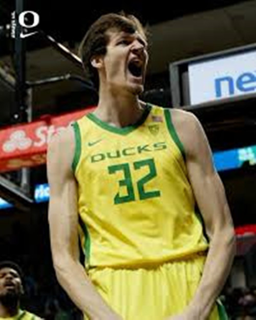 Oregon Ducks #32 Nathan Bittle Yellow College Basketball Game Jersey