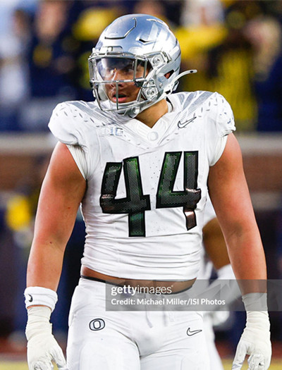 Oregon Ducks #44 Teitum Tuioti White College Football Game Jersey