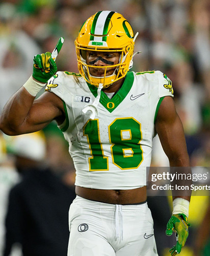 Oregon Ducks #18  Kenyon Sadiq White Retro College Football Game Jersey