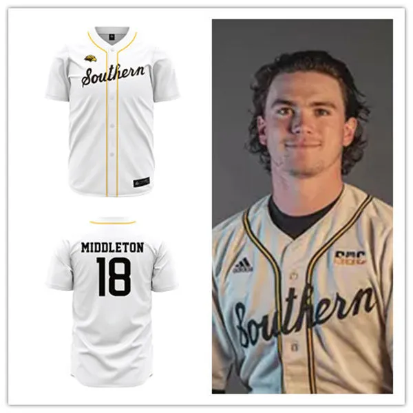 Southern Miss Golden Eagles #18 JB Middleton Cream with name Baseball Limited Jersey