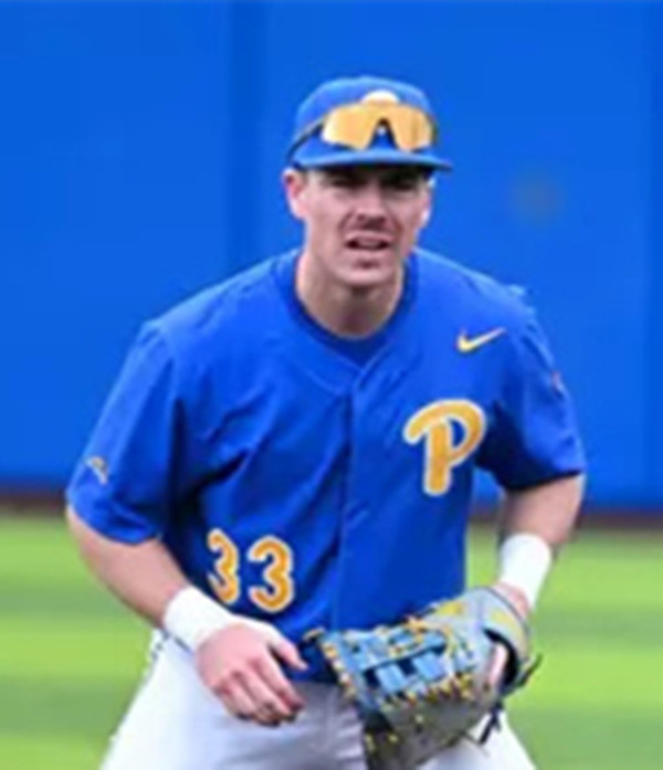 Pittsburgh Panthers #33 Luke Cantwell Blue P College Baseball Game Jersey