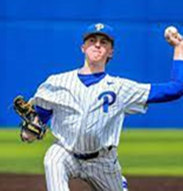 Pittsburgh Panthers #40 Ryan Reed White Pinstripe College Baseball Game Jersey