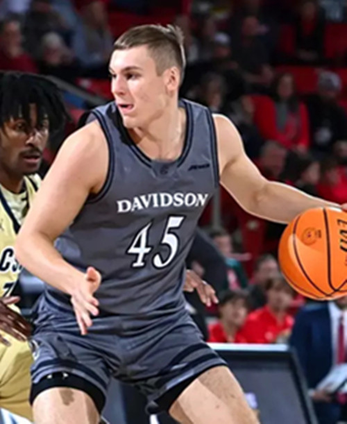 Davidson Wildcats #45 Roberts Blums   2025 Dark Grey College Basketball Game Jersey