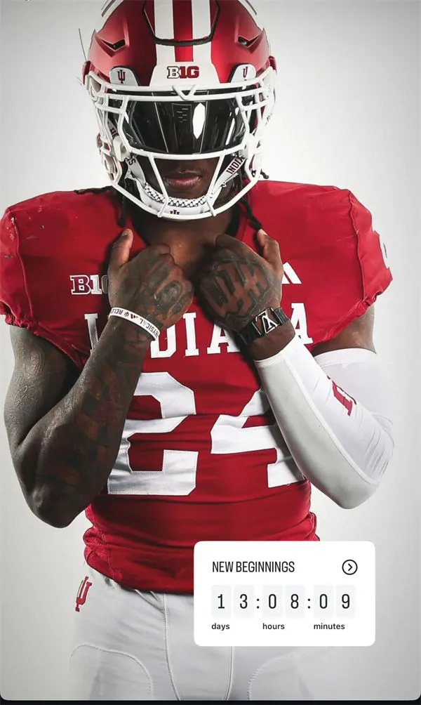 Indiana Hoosiers #24 Roman Hemby Crimson Indiana College Football Jersey