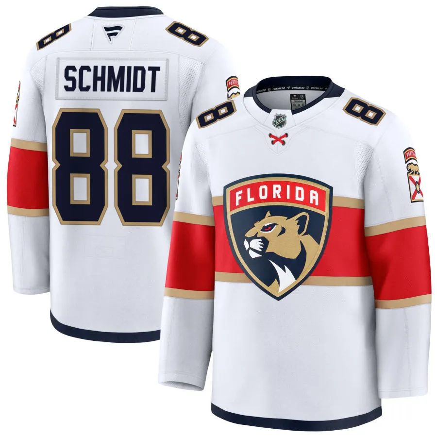 Men's Florida Panthers #88 Nate Schmidt Fanatics White Away Player Jersey
