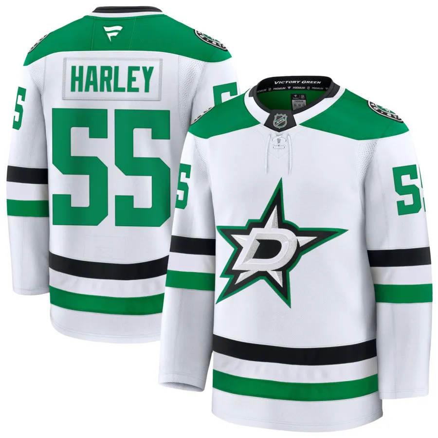 Men's Dallas Stars #55 Thomas Harley Fanatics White Away Player Jersey