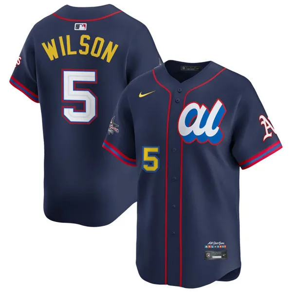Athletics #5 Jacob Wilson  2025 All-Star American League Limited Player Jersey Navy