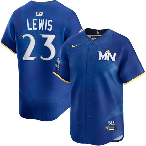Mens Minnesota Twins #23 Royce Lewis Nike Royal City Connect Limited Jersey