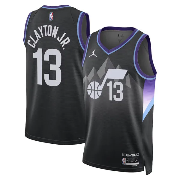 Mens Utah Jazz #13 Walter Clayton Jr. Black Statement Edition Swingman Jersey