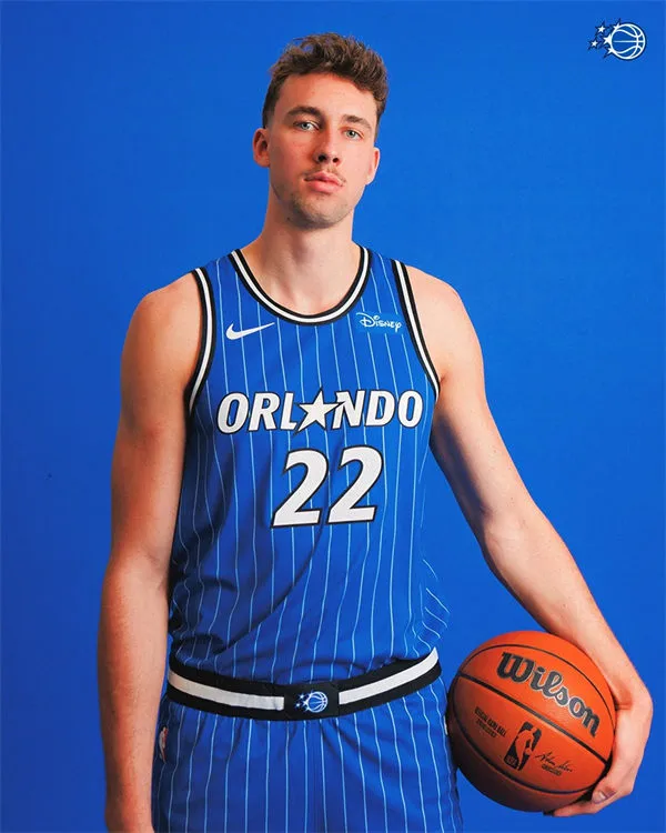 Men's Orlando Magic #22 Franz Wagner Nike 2025-26 Blue Icon Edition Jersey