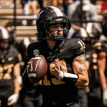 Vanderbilt Commodores #19 Blaze Berlowitz Black Gold Football Jersey