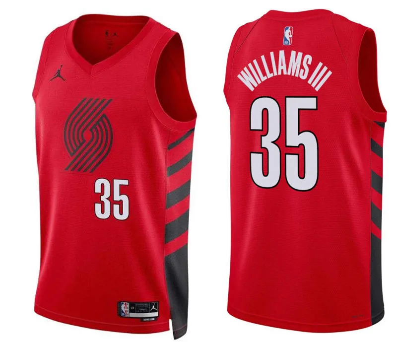 Mens Portland Trail Blazers #35 Robert Williams III Red Statement Edition Player Jersey