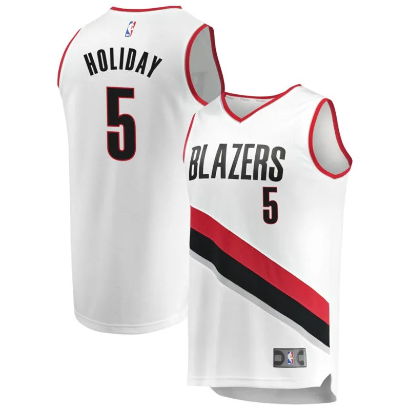 Mens Portland Trail Blazers #5 Jrue Holiday White Association Edition Player Jersey
