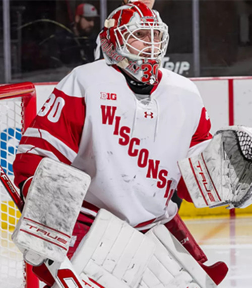Wisconsin Badgers #30 Tommy Scarfone White College Hockey Game Jersey