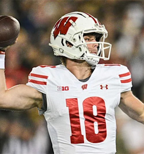 Wisconsin Badgers #18 Danny O'Neil White College Football Game Jersey