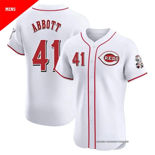 Mens Cincinnati Reds #41 Andrew Abbott Nike White Home Limited Player Jersey