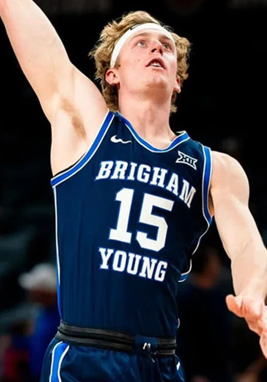 BYU Cougars #15 Richie Saunders 2025 XII Navy Basketball Jersey