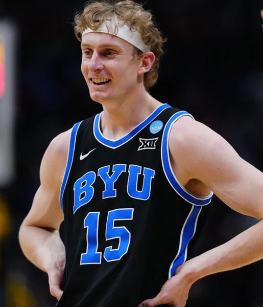 BYU Cougars #15 Richie Saunders 2025 XII Black College Basketball Game Jersey