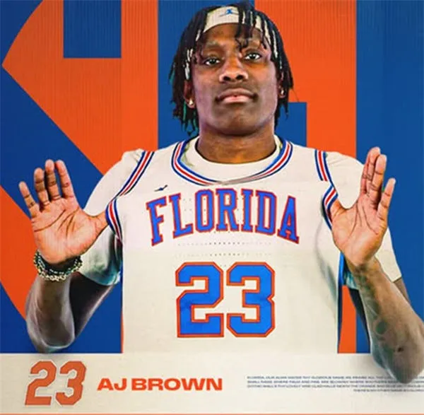 Florida Gators #23 AJ Brown White Retro Basketball Limited Jersey