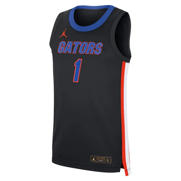 Florida Gators #1 Xaivian Lee 2025 Black Alternate College Basketball Game Jersey