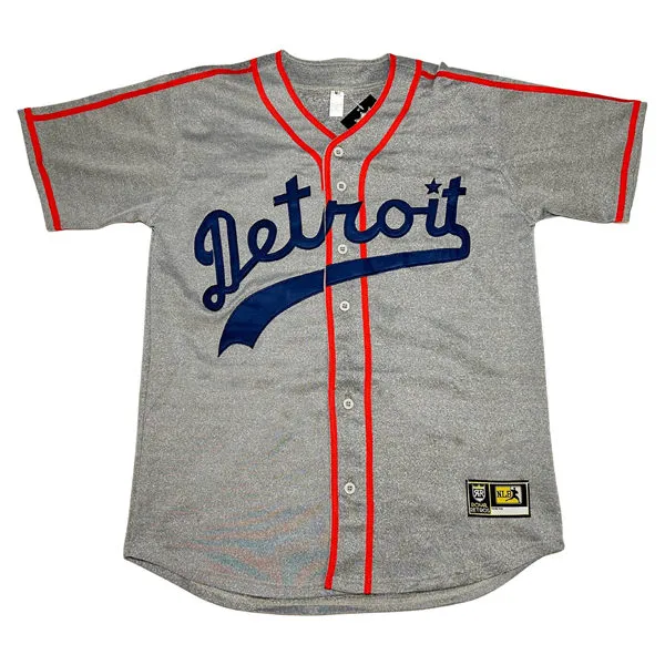 Detroit Stars Blank Gray Wool Cheap Stitched NLB Jersey