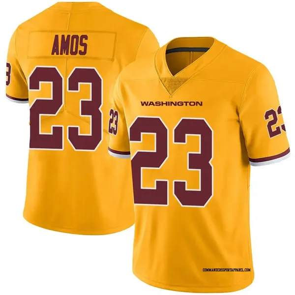 Mens Washington Commanders #23 Trey Amos Nike Gold Color Rush Football Jersey