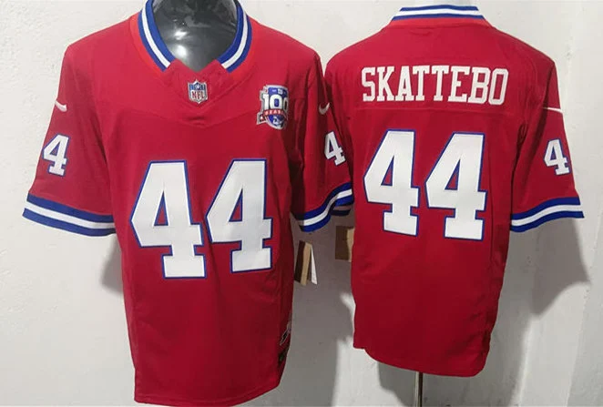 Men's New York Giants #44 Cam Skattebo Red 100TH Replic Limited Jersey
