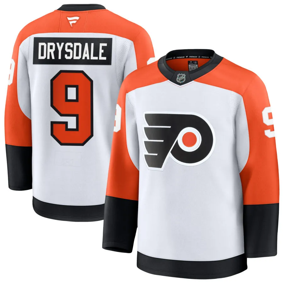 Mens Philadelphia Flyers #9 Jamie Drysdale Fanatics White Away Player Jersey