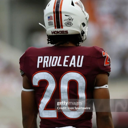 Virginia Tech Hokies #20 P.J. Prioleau Nike Maroon College Game Football Jersey