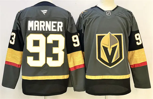 Mens Vegas Golden Knights #93 Mitch Marner Stitched Fanatics Gray Alternate Premium Jersey