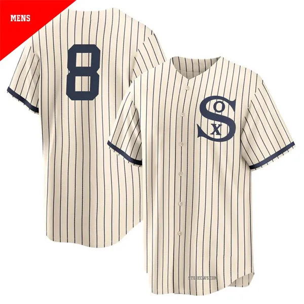 Mens Chicago White Sox #8 Kyle Teel Nike White PIN STRIPE 2021 Field of Dreams Jersey