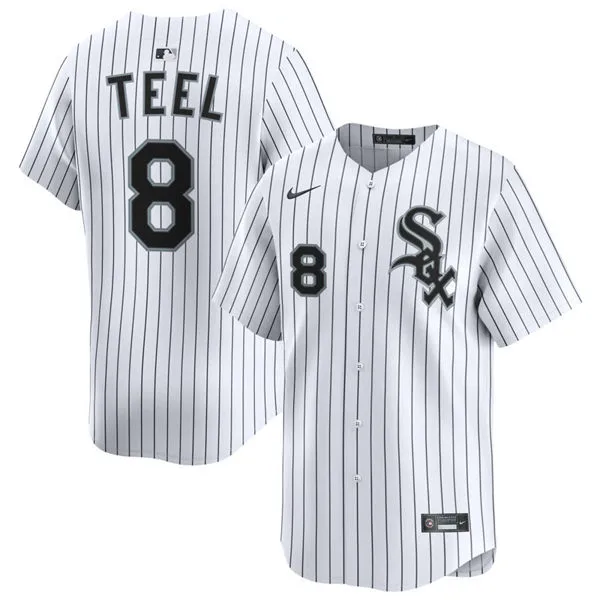 Mens Chicago White Sox #8 Kyle Teel Nike White Home Limited Jersey