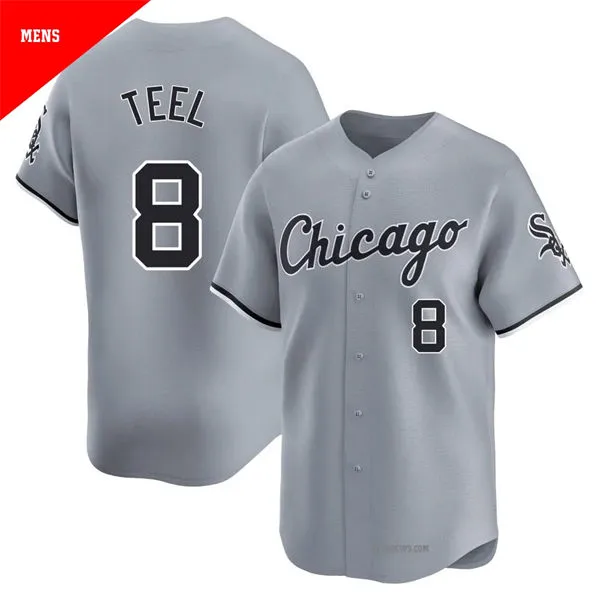 Mens Chicago White Sox #8 Kyle Teel Nike Gray Road Limited Jersey