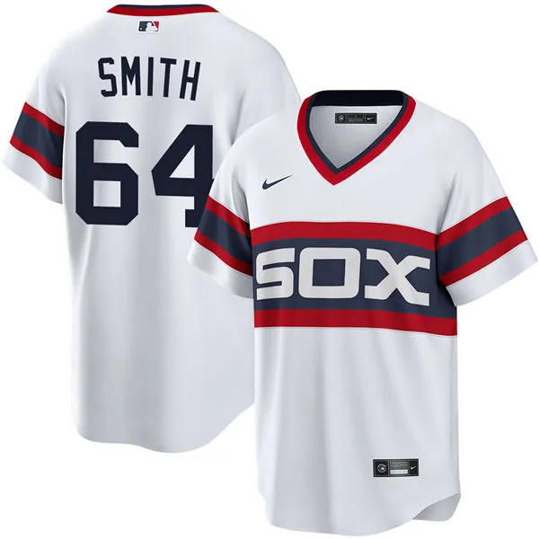 Mens Chicago White Sox #64 Shane Smith Nike White Pullover Cooperstown Collection Jersey