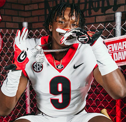 Georgia Bulldogs #9 Chris Cole White Football Game Jersey