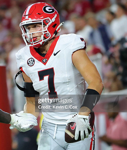 Georgia Bulldogs #7 Lawson Luckie White Football Game Jersey