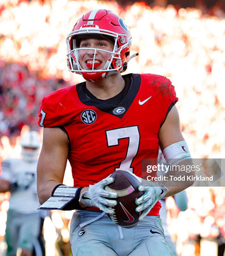 Georgia Bulldogs #7 Lawson Luckie Maroon Football Game Jersey