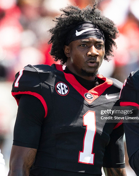 Georgia Bulldogs #1 Ellis Robinson IV Black Football Game Jersey