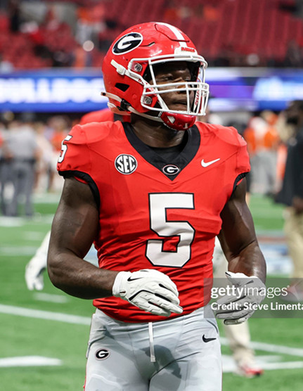 Georgia Bulldogs #5 Raylen Wilson Maroon Football Game Jersey