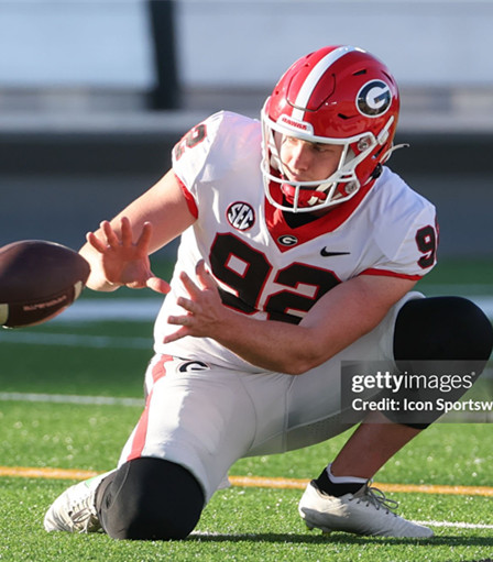 Georgia Bulldogs #92 Brett Thorson White Football Game Jersey