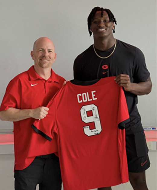 Georgia Bulldogs #9 Chris Cole Maroon Football Game Jersey