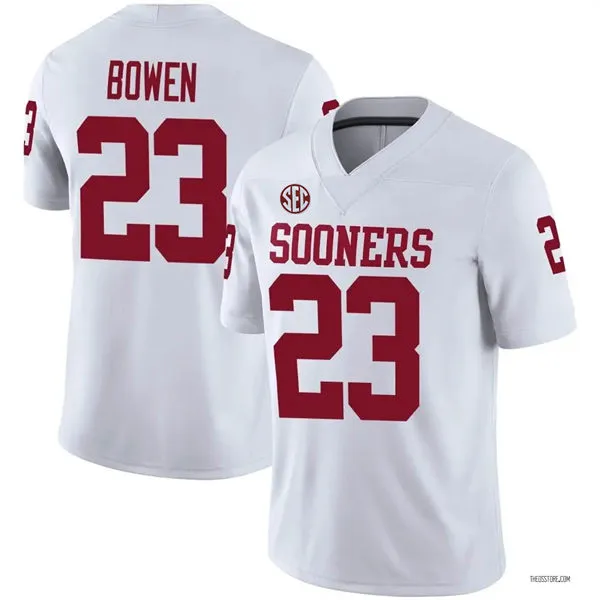 Oklahoma Sooners #23 Eli Bowen 2025 SEC College Football Game Jersey White