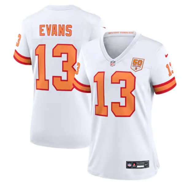 Womens Tampa Bay Buccaneers #13 Mike Evans Nike White 50th Season F.U.S.E. Limite Jersey