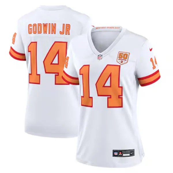 Womens Tampa Bay Buccaneers #14 Chris Godwin Nike White 50th Season F.U.S.E. Limite Jersey