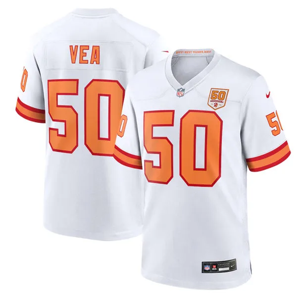 Mens Tampa Bay Buccaneers #50 Vita Vea Nike White 50th Season F.U.S.E. Limite Jersey