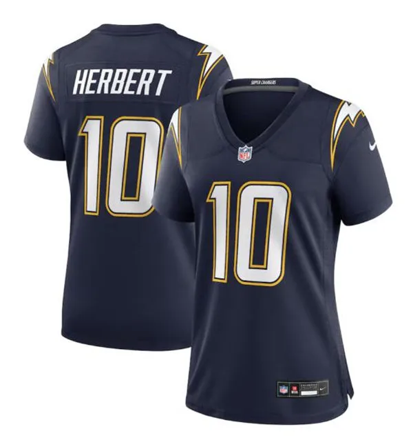 Womens Los Angeles Chargers #10 Justin Herbert Nike Navy Alternate Super Chargers Vapor F.U.S.E. Limited Jersey